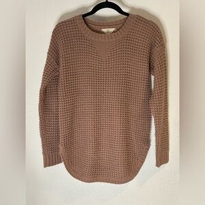 Pink Rose Mauve Pink Textured Knit Sweater Size Small